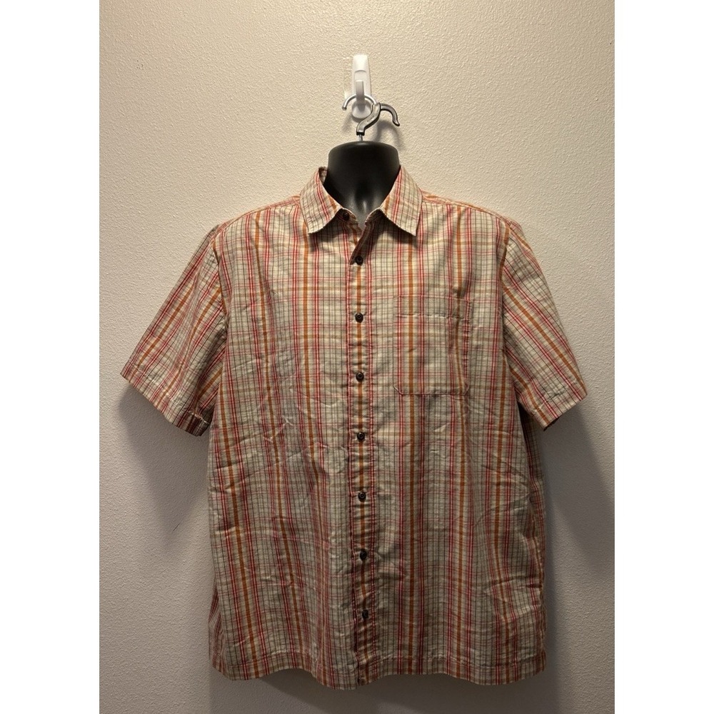 511 Tactical Shirt‎ Mens Large Tan Plaid WYATT Snap Button Short Sleeve